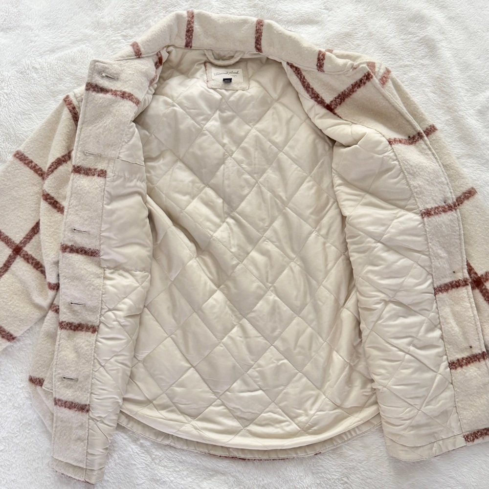 Universal Thread Plaid Oversized Shacket Cream Br… - image 5